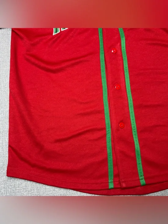 NWT Mitchell & Ness Mexico National Team Baseball Jersey Red Large - Picture 2 of 11